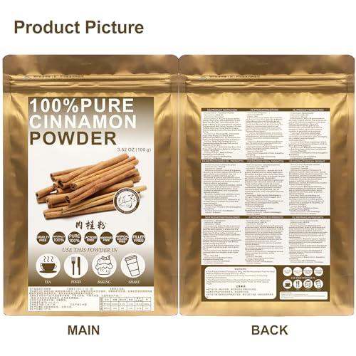 Plant Gift 100% Natural Pure Cinnamon powder 100g/3.52oz Delicate Flavor and Aroma, Great For Cooking, Smoothies, Lattes, Tea