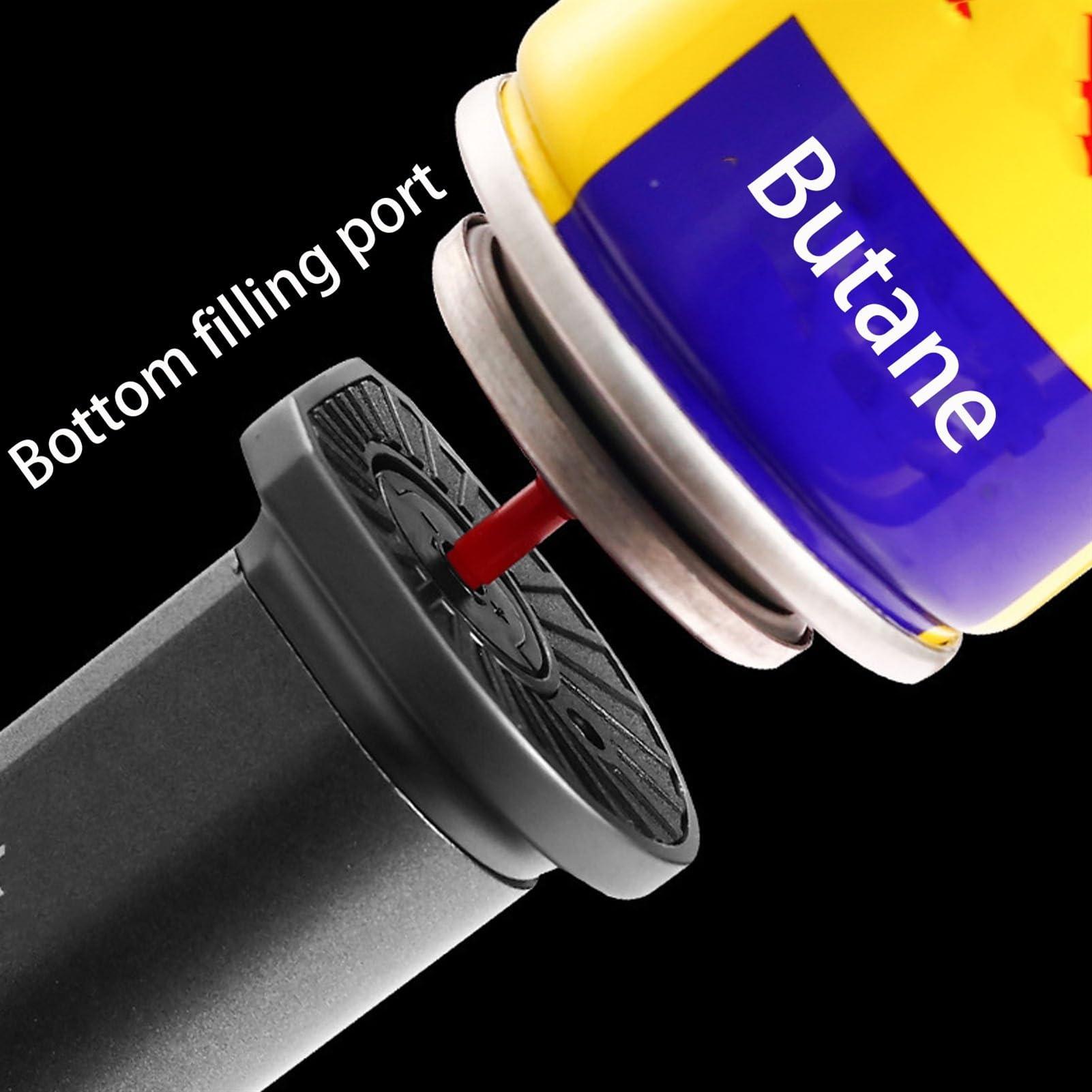 nopqwz Metal Windproof Lighter, Butane Gas Lighter, Adjustable Flame Lighter, Suitable for Outdoor, Camping and Other Scenes(Black1)