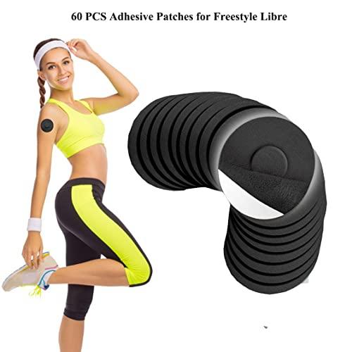 Bomister 60 Pieces Waterproof Sensor Covers for Freestyle Libre 1/2/3, Sweatproof CGM Sensors Adhesive Patches,Pre-Cut Continuous Glucose Monitor Protection,No Glue in The Center of Tape