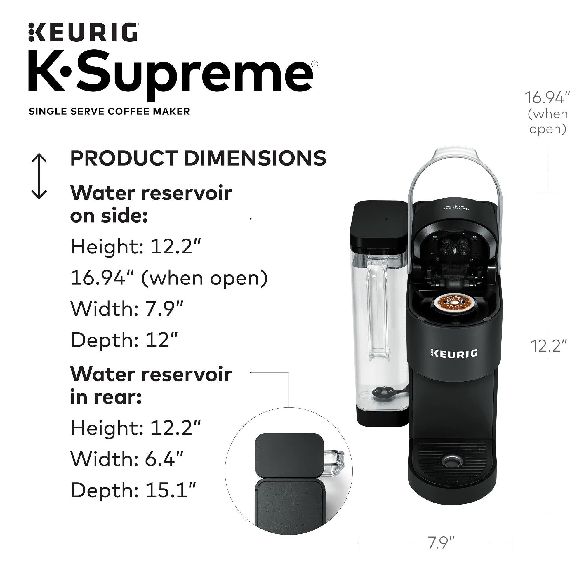 Keurig Keurig K-Supreme Single Serve Coffee Maker with Dunkin' Original Blend Medium Roast, 60 K-Cup Pods