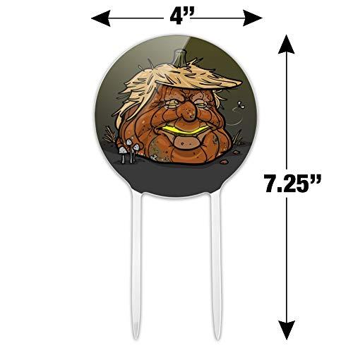 GRAPHICS & MORE Acrylic Trumpkin Donald Trump Pumpkin Jack-O-Lantern Rotting Rotten Moldy Cake Topper Party Decoration for Wedding Anniversary Birthday Graduation