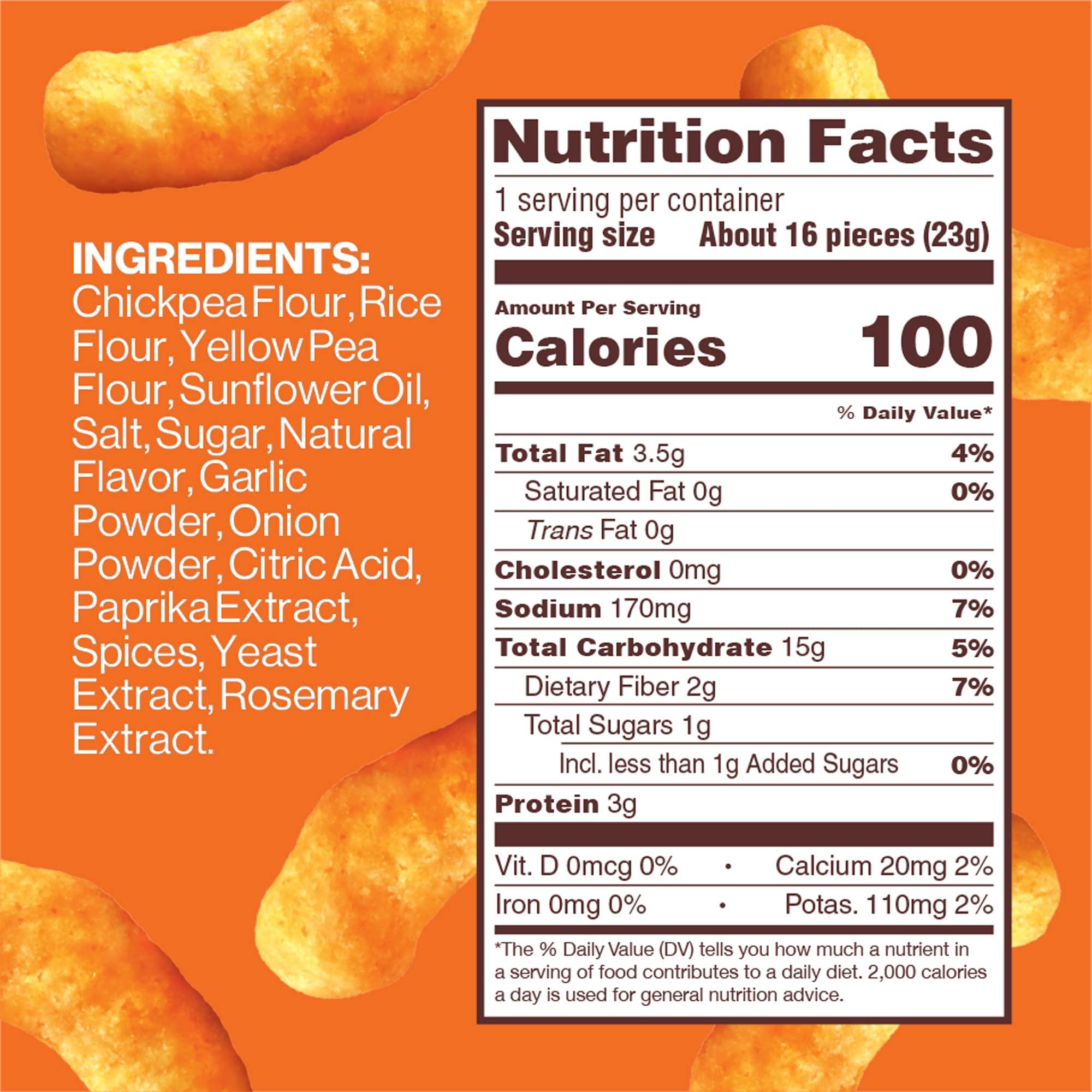 HIPPEAS Hippeas Chickpea Puffs, Vegan Nacho Vibes, 0.8 Ounce (Pack of 18), 3g Protein, 2g Fiber, Vegan, Gluten-Free, Crunchy, Plant Protein Snacks