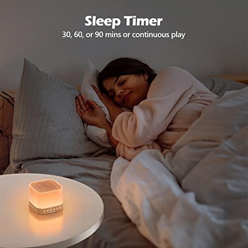 BUFFBEE Buffbee Sound Machine with Night Light - White Noise Machine for Sleeping, 20 Soothing Sounds, 10-Color Adjustable Brightness, 32-Level Volume, Sleep Timer, Wood Grain