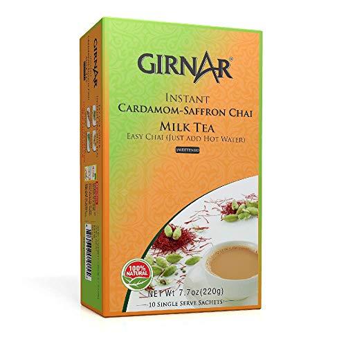 GIRNAR Girnar Instant Chai/Tea Premix With Cardamom-Saffron, 10 Sachet Pack