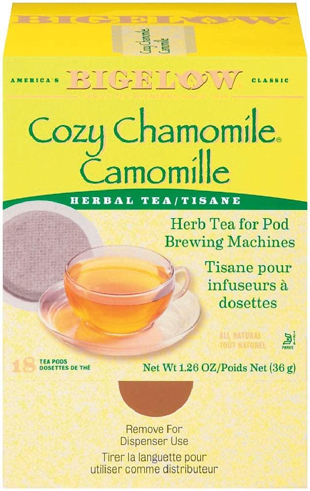 Bigelow Tea Bigelow 10906 Cozy Chamomile Herbal Tea Pods, 1.90 oz, 18/Box