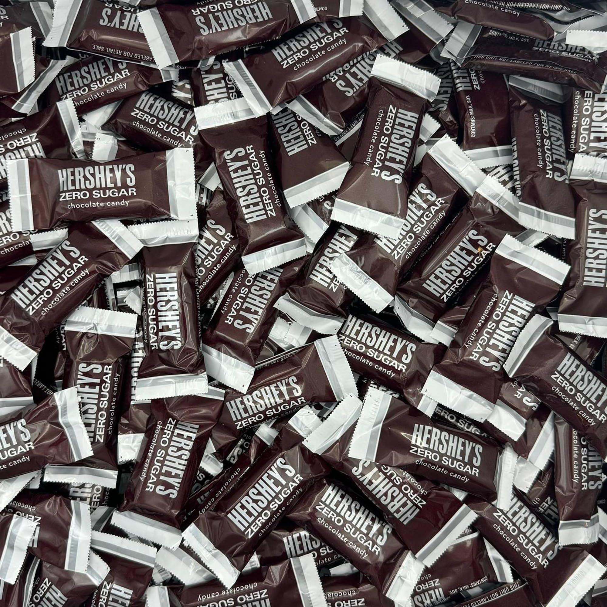 Candylish Hershey Zero Sugar Milk Chocolate Candy Bars - 30 Ounce, Approx. 100 Pieces Bulk Pack