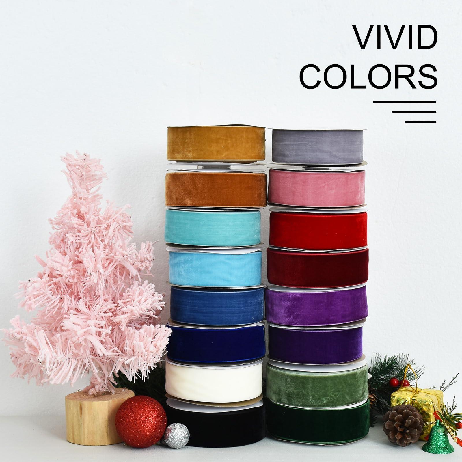 TONIFUL TONIFUL Red Velvet Ribbon 1-1/2 Inch x 10yds, Vintage Velvet Ribbons, for Christmas Wreath Decoration Handmade Craft Ornaments Gift Wrapping & Bow Making, Valentine\'s Day Wedding Bouquet Packaging