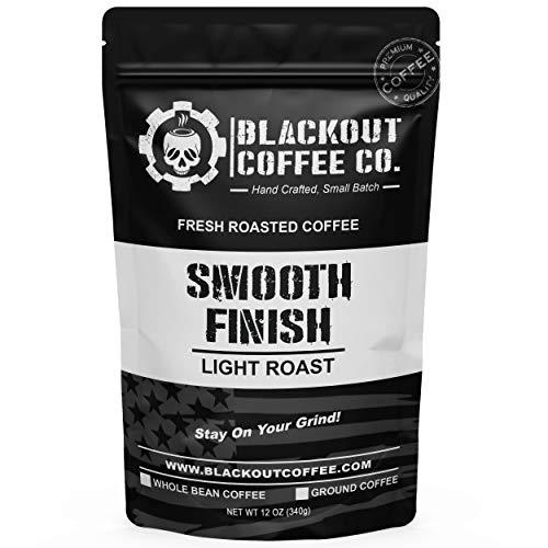 Blackout Coffee Co. Blackout Coffee, Smooth Finish, Ground or Whole Bean, 100% Light Roast Arabica Beans, Small Batch Roasted in the USA 12 oz Bag (Whole Bean)