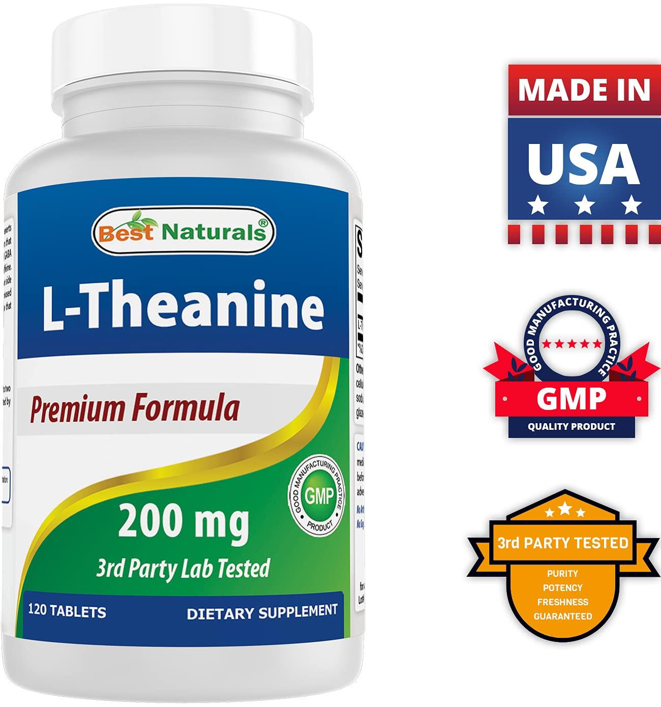Best Naturals Best Naturals GABA Supplement 750mg & L-Theanine 200mg