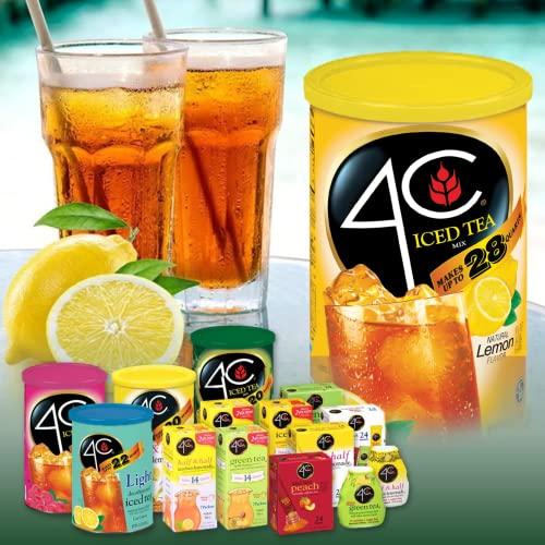 4C 4C Powdered Drink Mix Cannisters, Lemon Tea, 28 Quarts, Family Sized Cannister, Thirst Quenching & Refreshing Flavors (Lemon Iced Tea, 4.13 Pound (Pack of 3))