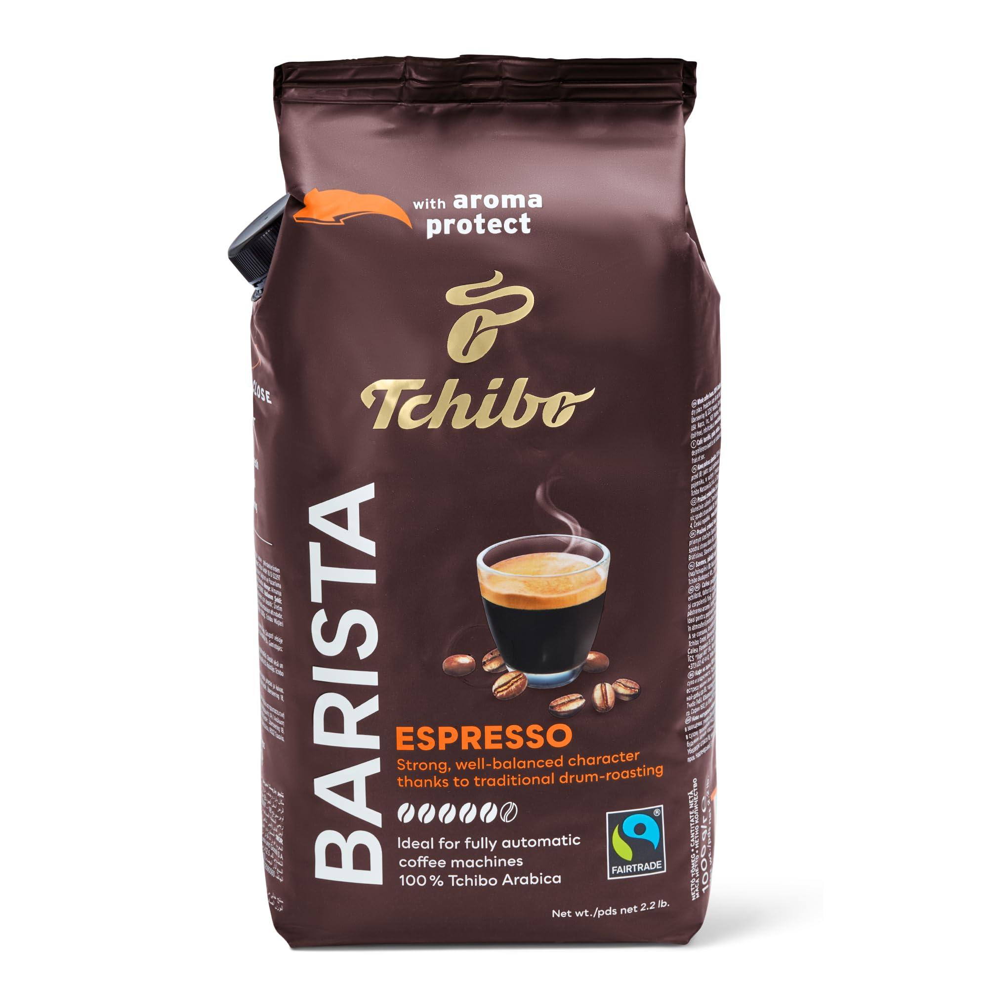 Tchibo Tchibo Whole Bean Coffee - Barista Espresso - Dark Roast for a Bold European Style Coffee - Intensity 5/6, Acidity 0/6, Roast Level 6/6-35.3 oz
