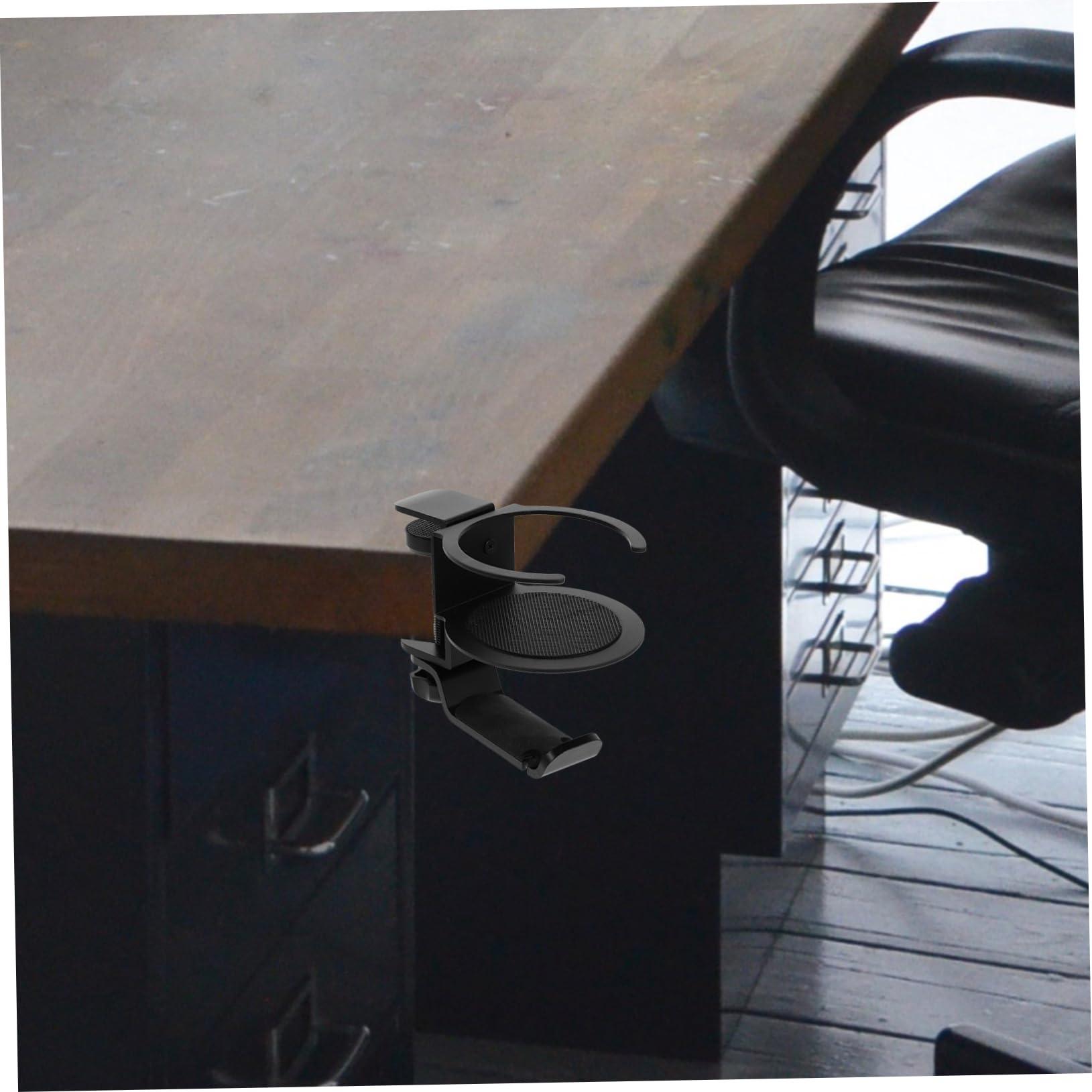 RORPOIR RORPOIR PC Headphone Hanger Computer Accessories Stand Gaming Cupholder Office Gamer Utensil Headset Headphones Holder Desktop Accessories Desk Cup Holder Clamp Aluminum Alloy Black