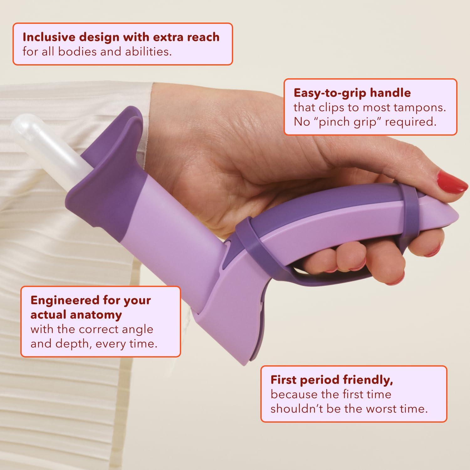 TINA TINA | Tampon Insertion Aid | Makes Tampon Insertion Easy & Comfortable | Applicator Extender for Extra Reach | Insertion Tool for Extra Grip, Limited Mobility | Great for Teens, First-Time Tampon Use