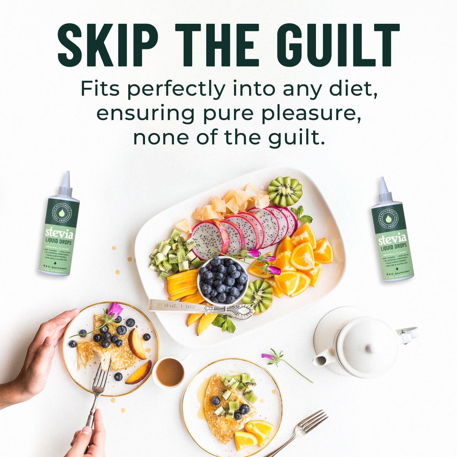 NatriSweet Natrisweet Liquid Stevia Drops 4 fl oz, Pure Stevia Liquid Sweetener from Stevia Extract Sugar Substitute, No Calorie Keto Sweetner, Mix Liquid Stevia