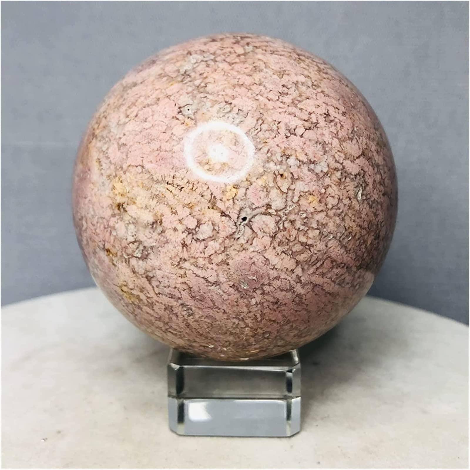 AMHIL AMHIL Amethyst Rough Stone 82mm Natural Crystal Pink Amethyst Crystal Cherry Agate Geode Ball (Color : Size 78mm)