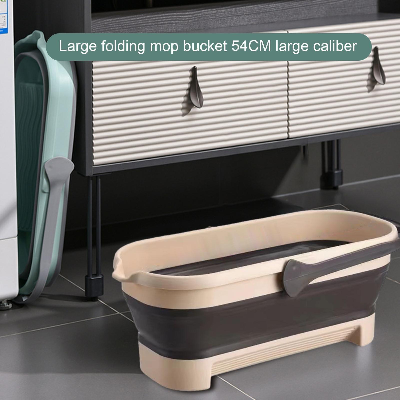 Naysku Large Collapsible Bucket - Collapsible Rectangular Handy Basket/Bucket, Portable Rectangular Folding Bucket with Sturdy Handle, Multiuse Water Bucket for Cleaning Mop, for Camping, Beach Trips