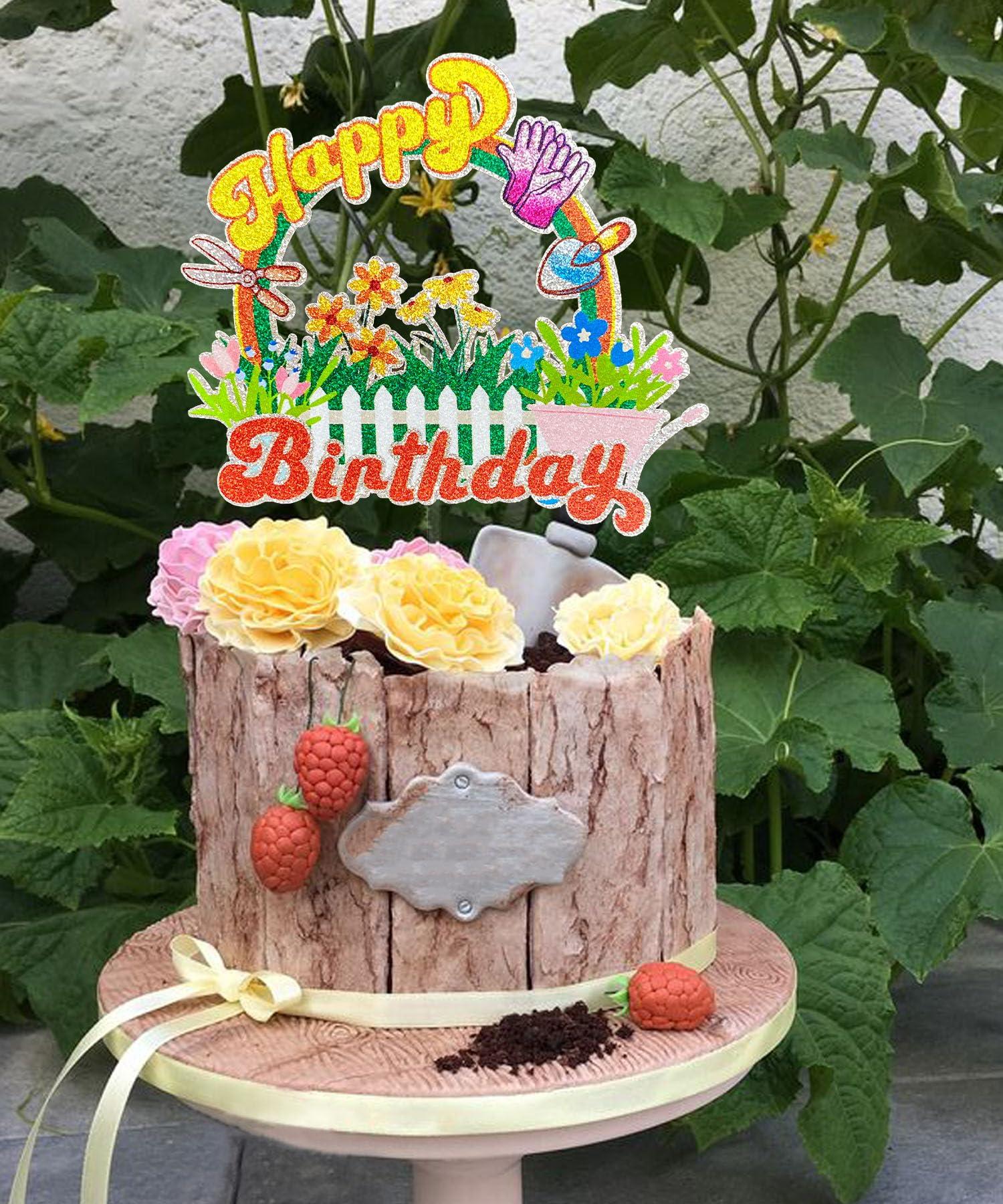 Festus Festus Gardening Cake Topper, Gardener Party Supplies, Gardening Theme Birthday Party Decoration, Plant Lady Cake Topper, Plant Mom Birthday Favor, Garden Party Supplies