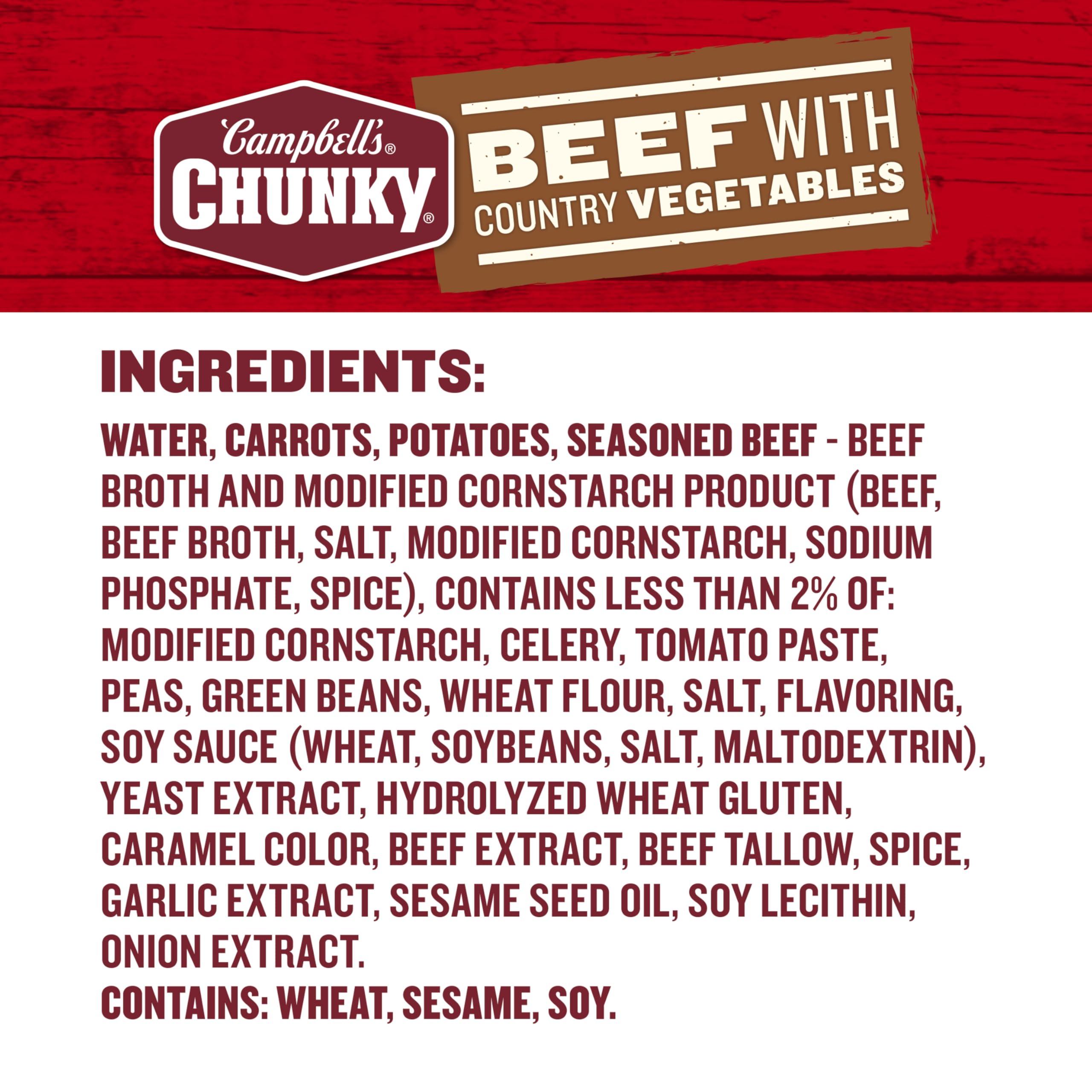 Campbell\'s Campbells Chunky Soup, Beef Soup with Country Vegetables, 18.8 Oz Can