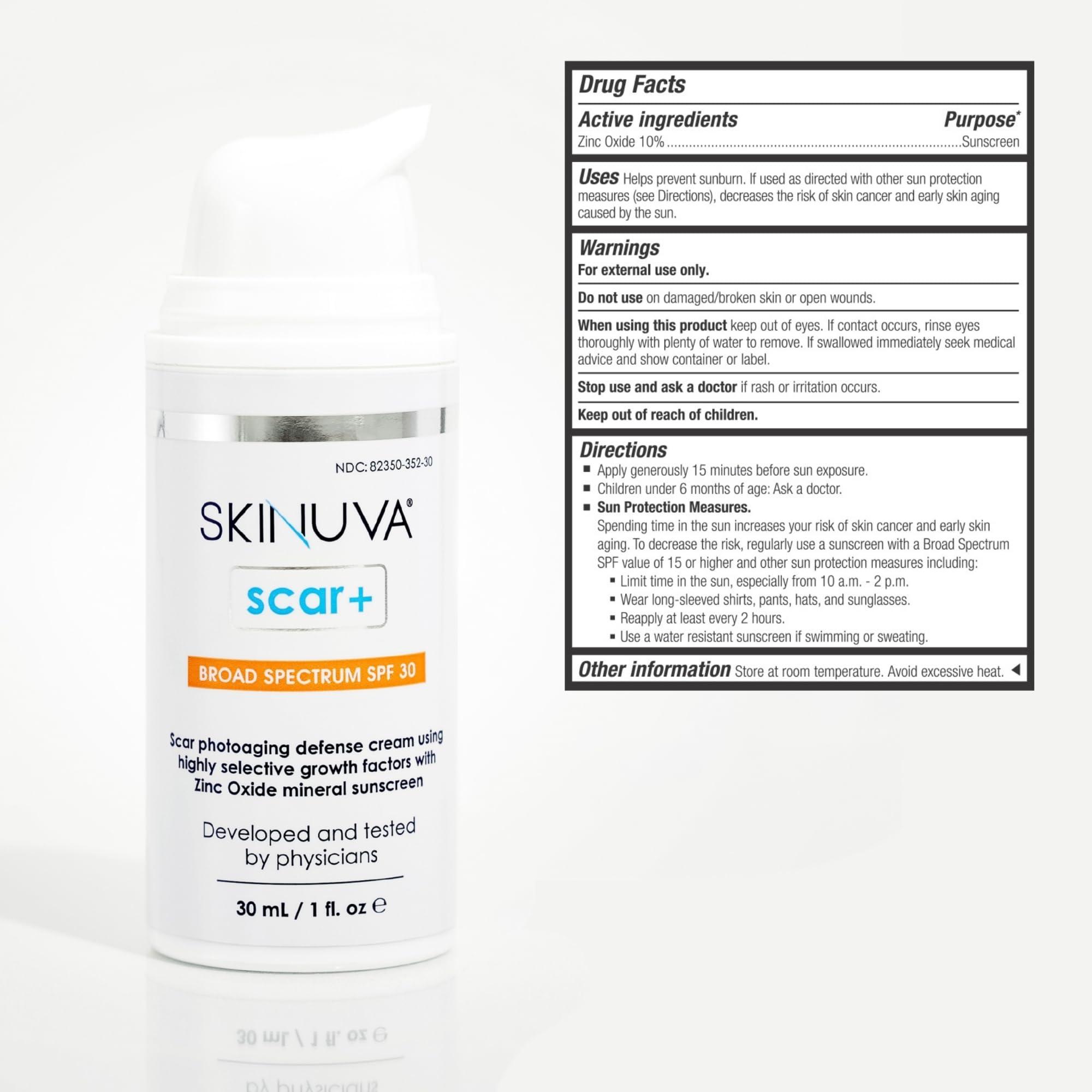Skinuva Skinuva Next Generation Scar+ Cream - Advanced Scar+ SPF 30 Silicone Cream Matrix Formulated with Growth Factors (0.5 oz)