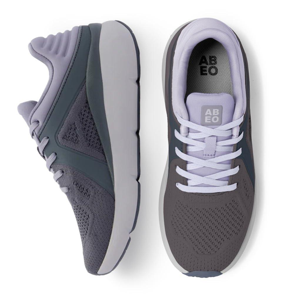 ABEO ABEO MXV Shift Womens Metatarsal Footbed Walking Shoes | Orthopedic Shoes for Women | Ball of Foot Pain Relief | Metatarsalgia Shoes Grey Lilac Knit 9 Medium