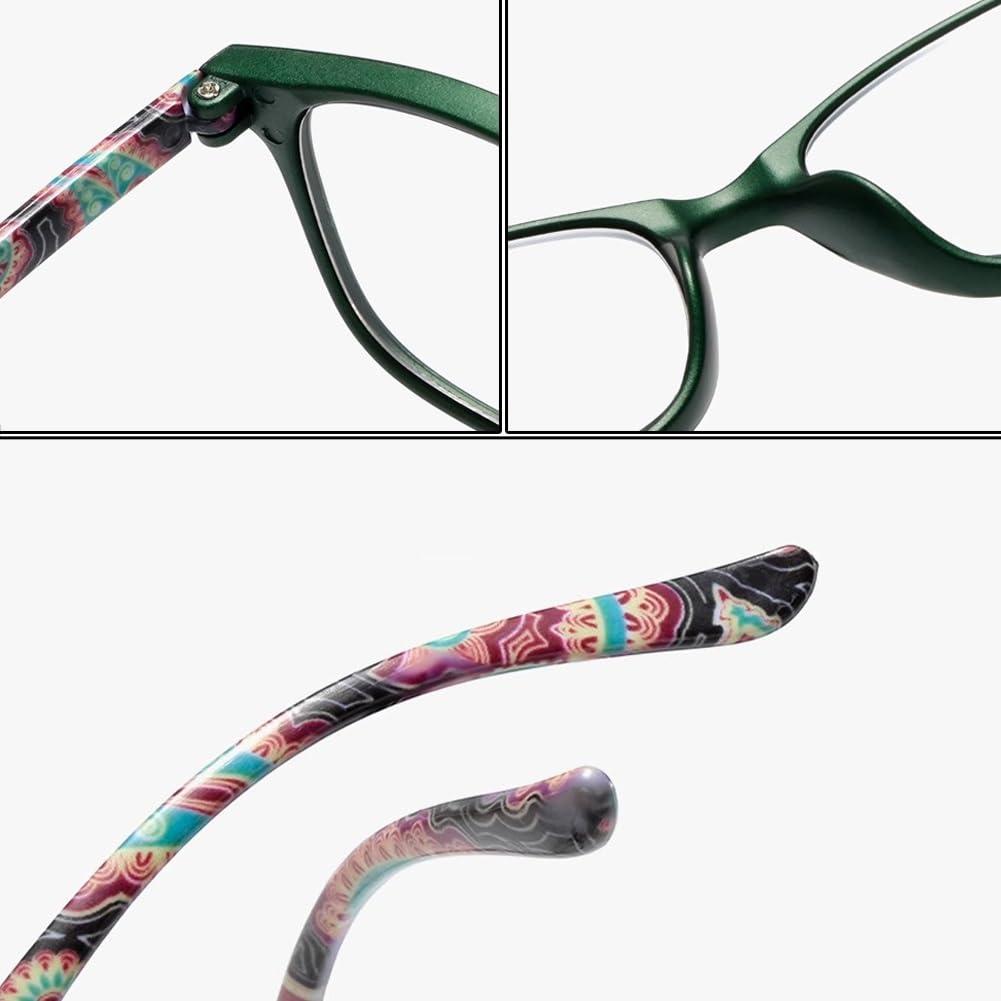 Generic Progressive Multifocal Reading Glasses for Women, Trendy Pattern Print Frames Glasses, Blue Light Blocking Readers (Color : Brown, Size : 1.0x)