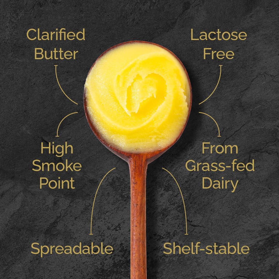 4th & Heart 4th & Heart Original Grass-Fed Ghee, Clarified Butter, Keto, Pasture Raised, Lactose and Casein Free, Certified Paleo (32 Ounces)