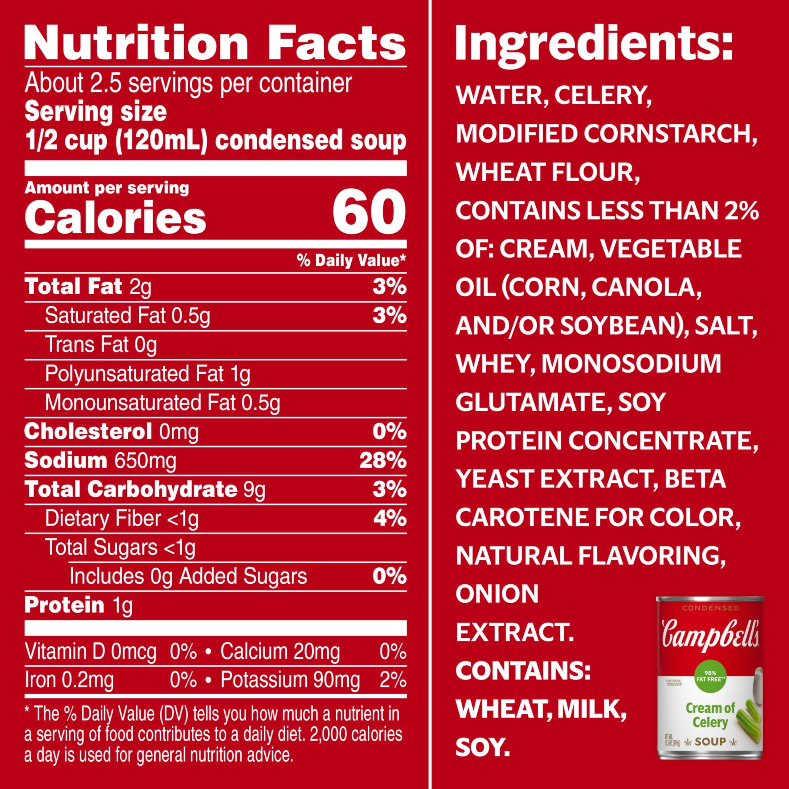 Campbell's Campbell\'s Condensed 98% Fat Free Cream of Celery Soup, 10.5 oz Can (12 Pack)