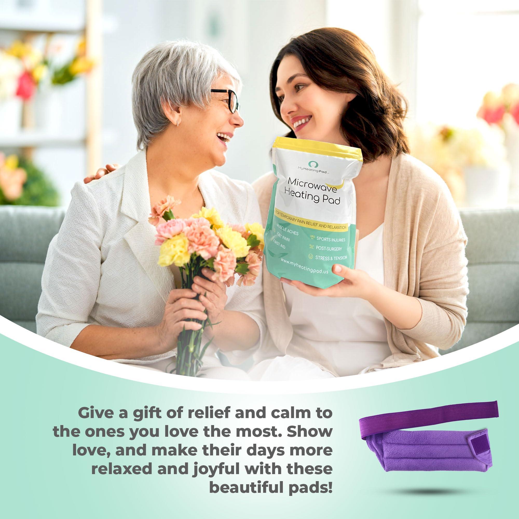 MY HEATING PAD Microwavable Heating Pads for Lower Back and Menstrual Cramps - Moist Microwave Heating Pads for Muscles and Joints - Natural Microwave Hot Packs Heat Pads for Lower Back Pain - 2 Packs Purple