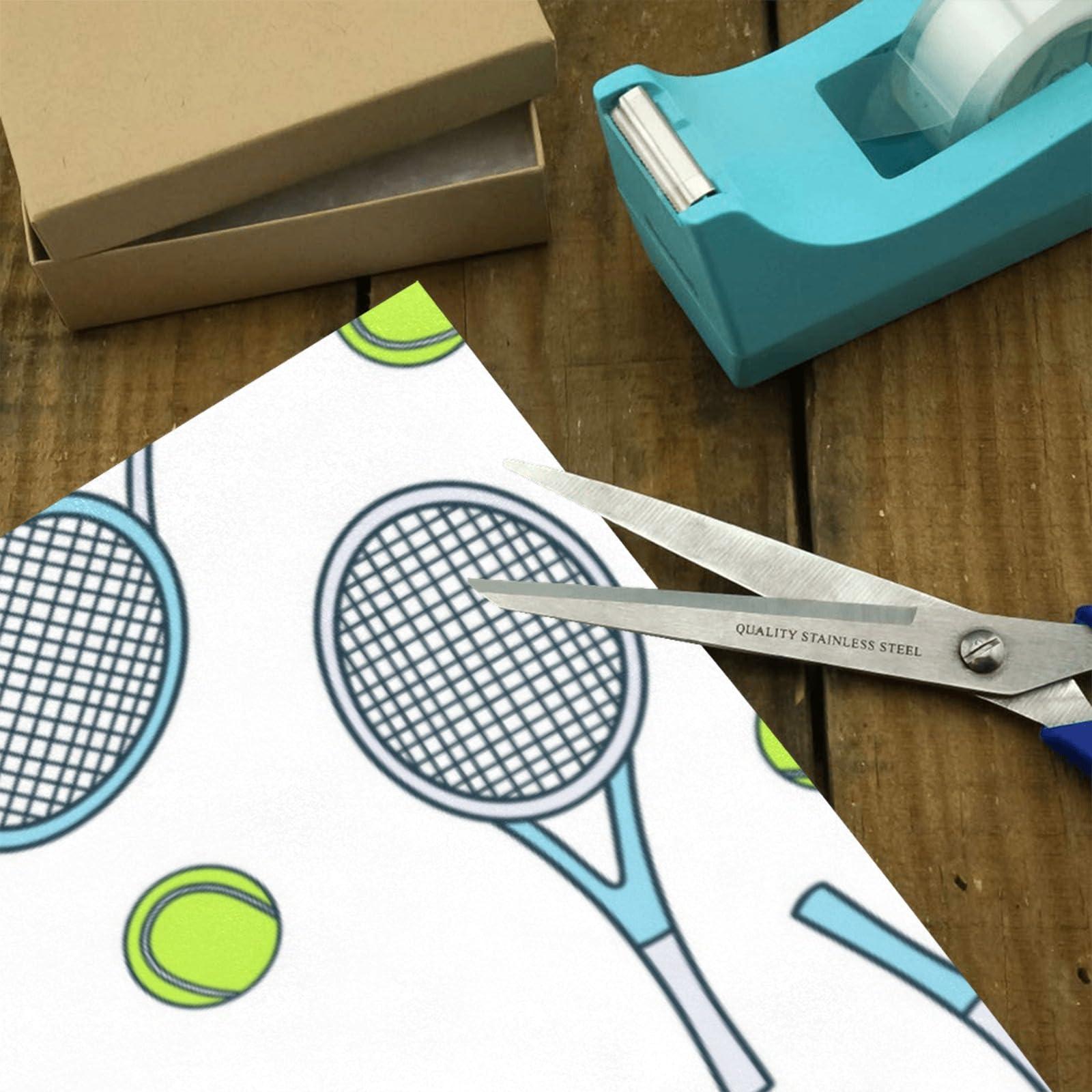 OTVEE OTVEE 2 Rolls Birthday Wrapping Paper Roll - Tennis Rackets and Balls Icons Design Gift Wrap Perfect for Weddings, Brides, Holidays, Baby Showers - 58 x 22.8 inches