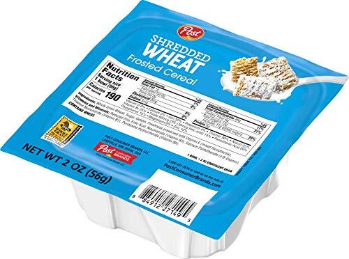 Post Post Frosted Shredded Wheat®, Whole Grain Breakfast Cereal, Lightly Frosted Shredded Wheat, 2 Ounce Single Serve Bowls 48 Count(Pack of 1)