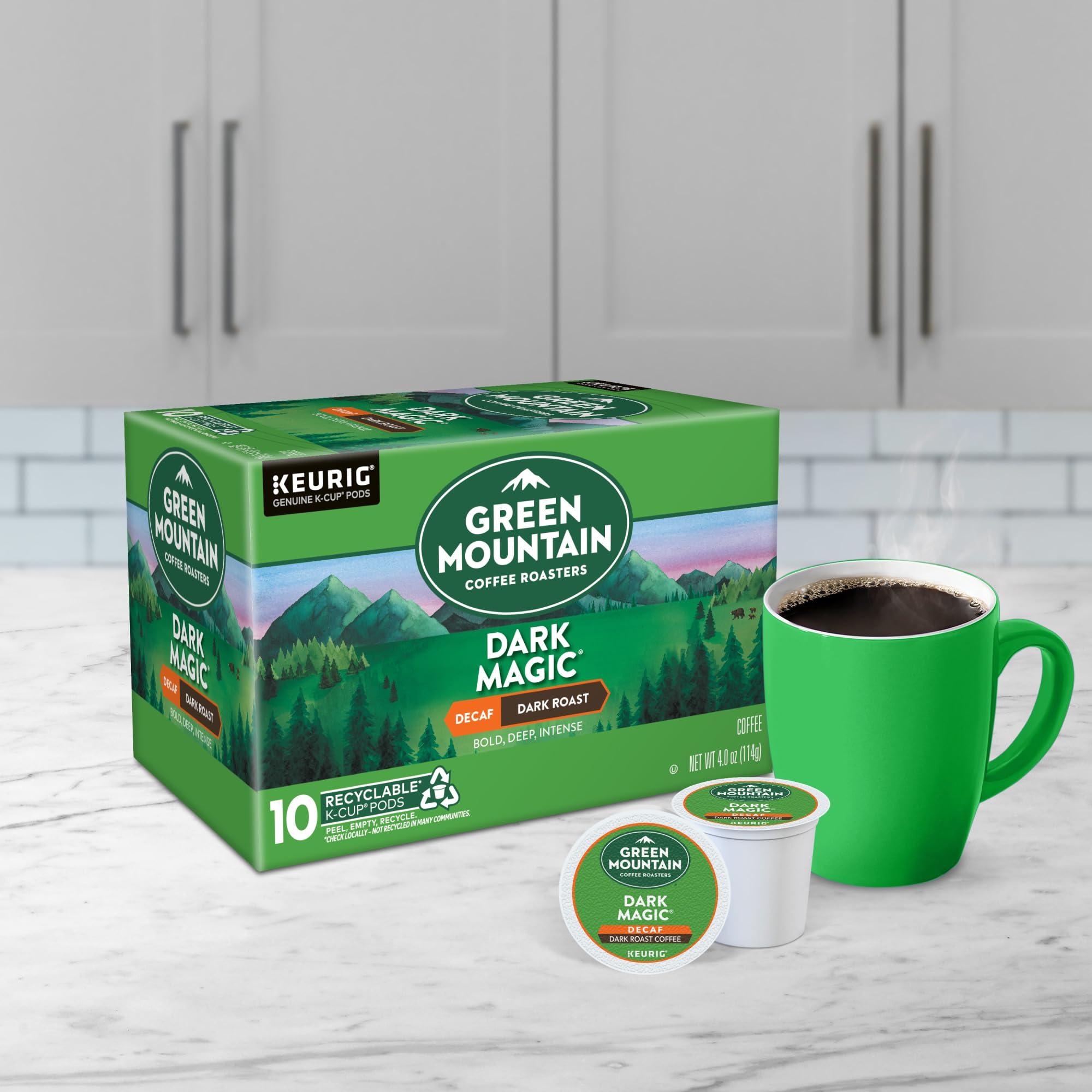 Green Mountain Coffee Roasters Green Mountain Coffee Dark Magic Decaf, Keurig Single Serve K-Cup Pods, Dark Roast Coffee, 60 Count, (6 Packs of 10)