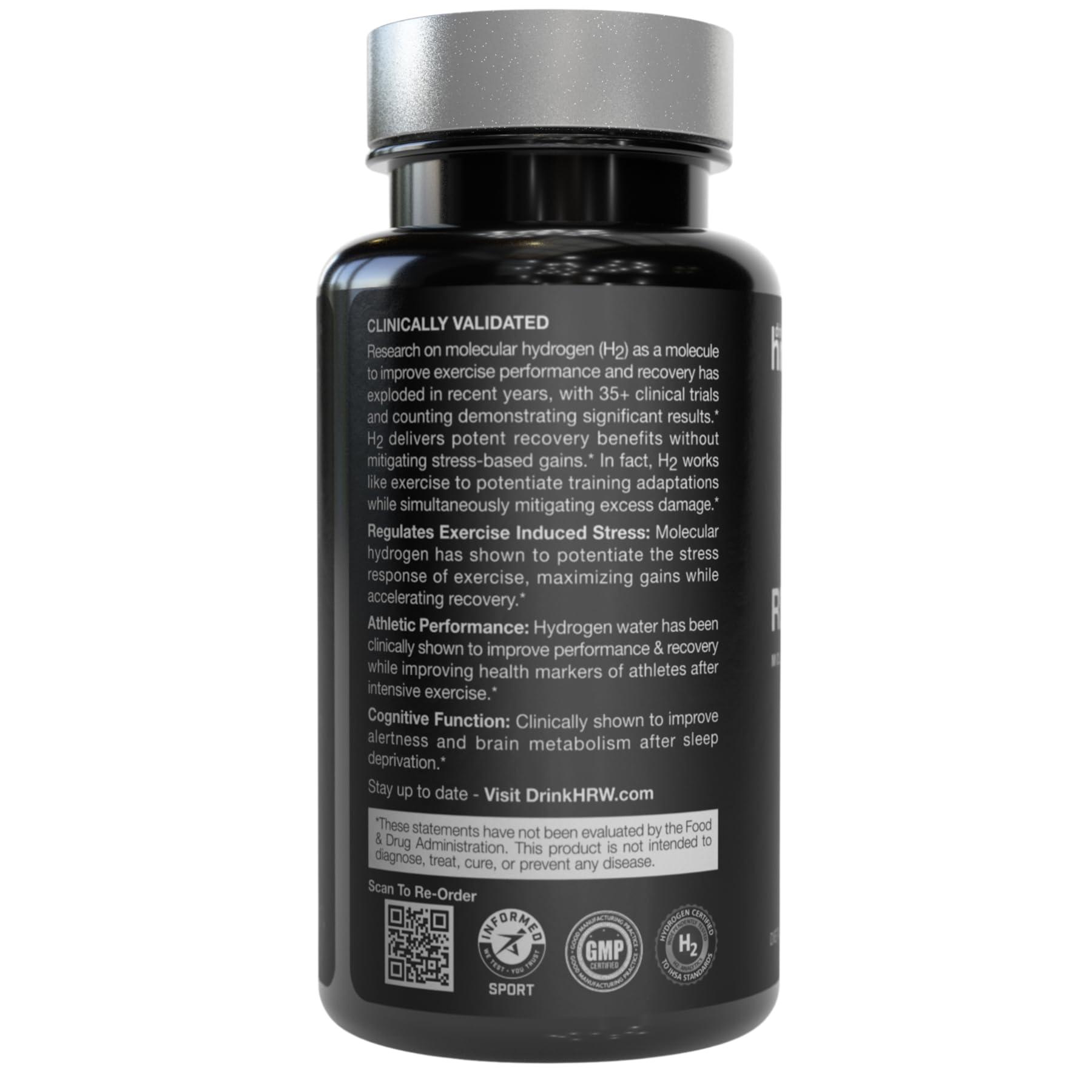 DRINK HRW Rejuvenation Sport Molecular Hydrogen Tablets: Highest Dose, and Concentration of Any Hydrogen Water Technology, Boost Energy, Improve Recovery, Support Mitochondrial Function, Raspberry