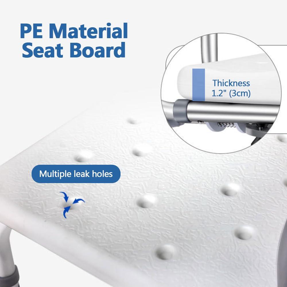 EDWERD Sliding Shower Chair with Swivel Seat - Bath Tub Transfer Benches for Disabled Handicap, Weight Capacity up to 350 LBS, Adjustable Height: 14"~19"