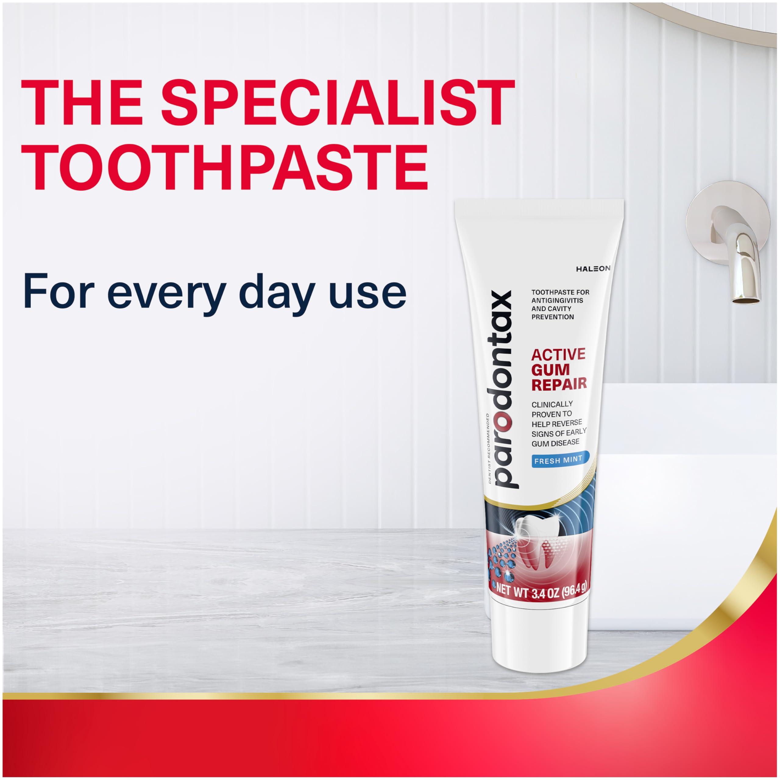 Parodontax Parodontax Active Gum Repair Toothpaste, Toothpaste To Help Reverse Signs Of Early Disease For Health, Fresh Mint Flavored - 3.4 Oz x 3