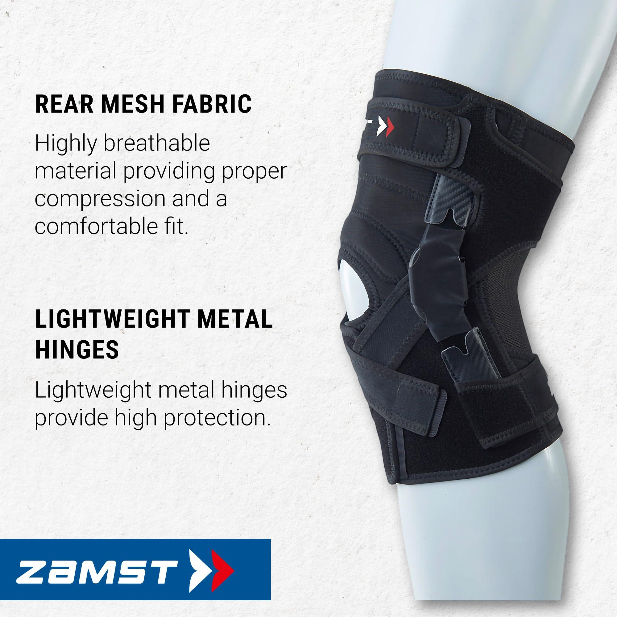 Zamst Zamst ZK-X Sports Knee Brace With Metal Hinges Protecting the Knee Ligaments For Moderate Sprains Of the ACL, MCL, LCL-for Basketball, Volleyball, Soccer, Football, Lacrosse, Ice Hockey-Black, 2XL