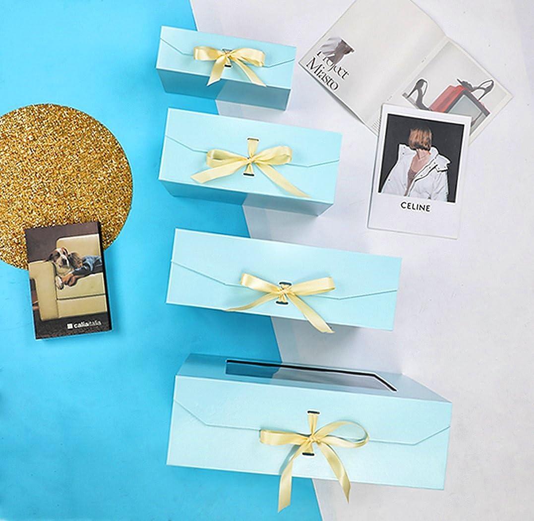 PLINJOY PLINJOY 3 Pcs Extra Large Blue Gift Box for Presents with Ribbon 19x16x6 Inches Clear Gift Box with Window Magnetic Closure Gift Boxes with Lids