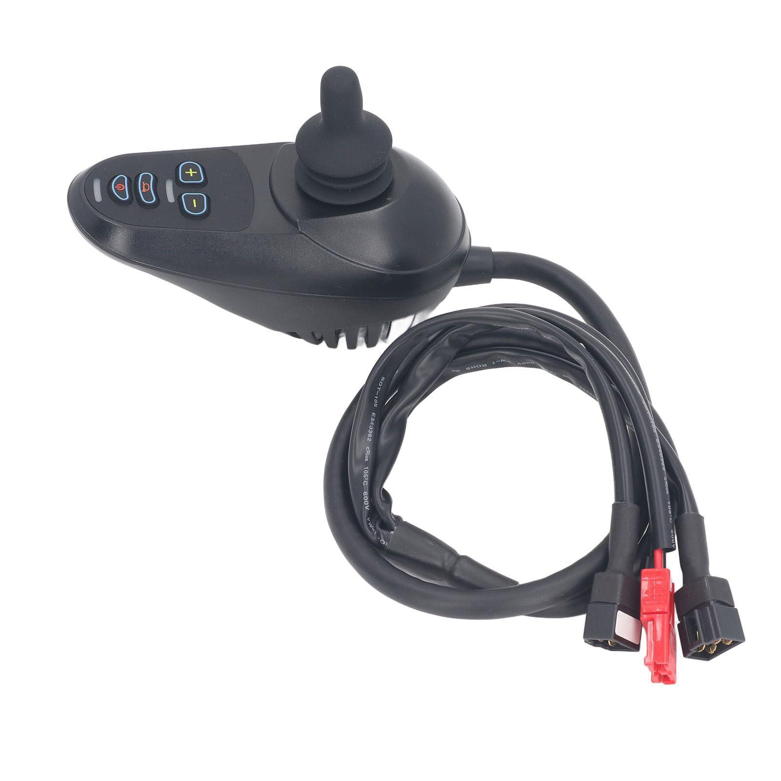 Ymiko Electric Wheelchair Power Controller, Brake Controller, Joystick Controller DC24V 50A 4 Keys for Mobility Solutions with Electric Wheelchair