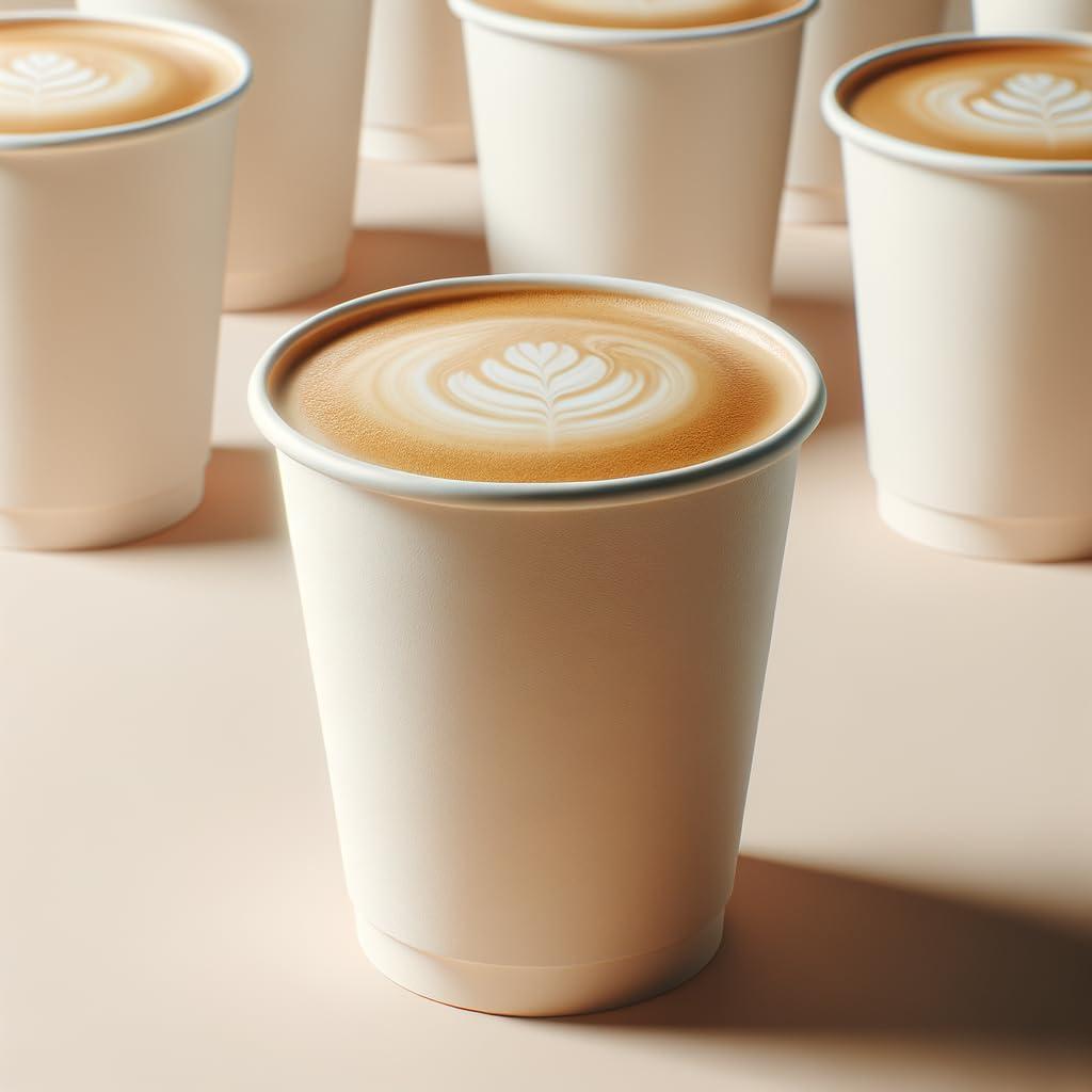 Lakesstory 50 Pack 9 oz Coffee Paper Cups 9oz White Disposable Coffee Cups Drinking Cups for Cold/Hot Beverages Drinks Chocolate Lemonade Wine Hot Coffee Togo Cups Tea & Water Cups for Home Office Stores Cafes