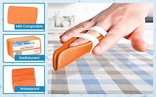 Primacare Primacare IS-5202 (Pack of 10) Padded Aluminum Finger Splints, Finger Brace for Pain Relief Sport Injuries, Basketball, Finger Buddy Wraps for Broken, Swollen Fingers or Dislocated Joint, 2", Orange