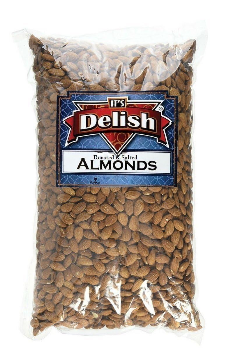 It's Delish Roasted Salted Almonds by It’s Delish – 10 lbs Bulk Bag – Kosher Snacking Almond Nuts with Sea Salt
