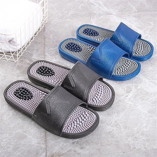 LUXRUB Acupressure Foot Reflexology Massage Slippers Women Men Foot Pain Relief Massage Sandals Promoting Blood Circulation Myofascial Release Trigger Point Acupuncture (Color : Blue/Grey, Size : 7.5/8)