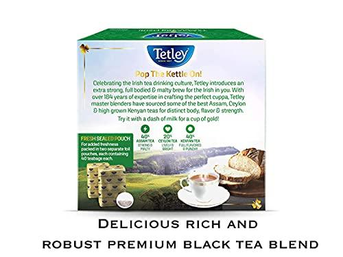 Tetley Tetley Irish Breakfast Premium Black Tea, 80 Tea Bags, Rainforest Alliance Certified