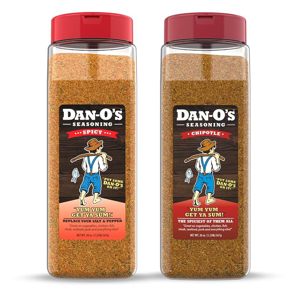 Dan-O's Dan-O's Seasoning Large 2 Bottle Combo | Spicy & Chipotle | 2 Pack (20 oz)
