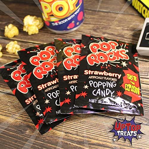 UpTop Treats Strawberry POP ROCKS® Candy | Includes 4 Individual Packs of Strawberry Flavored Mini Rock Popping Candies