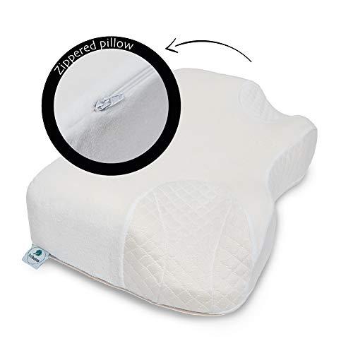 BALIBETOV Ergonomic CPAP Pillow for Side Sleepers Full Mask Compatible - Comfy Memory Foam CPAP Pillows For Side and Back Sleepers , Stomach Too - Reduce Air Leaks & Mask Pressure for a Better Sleep (Natural)