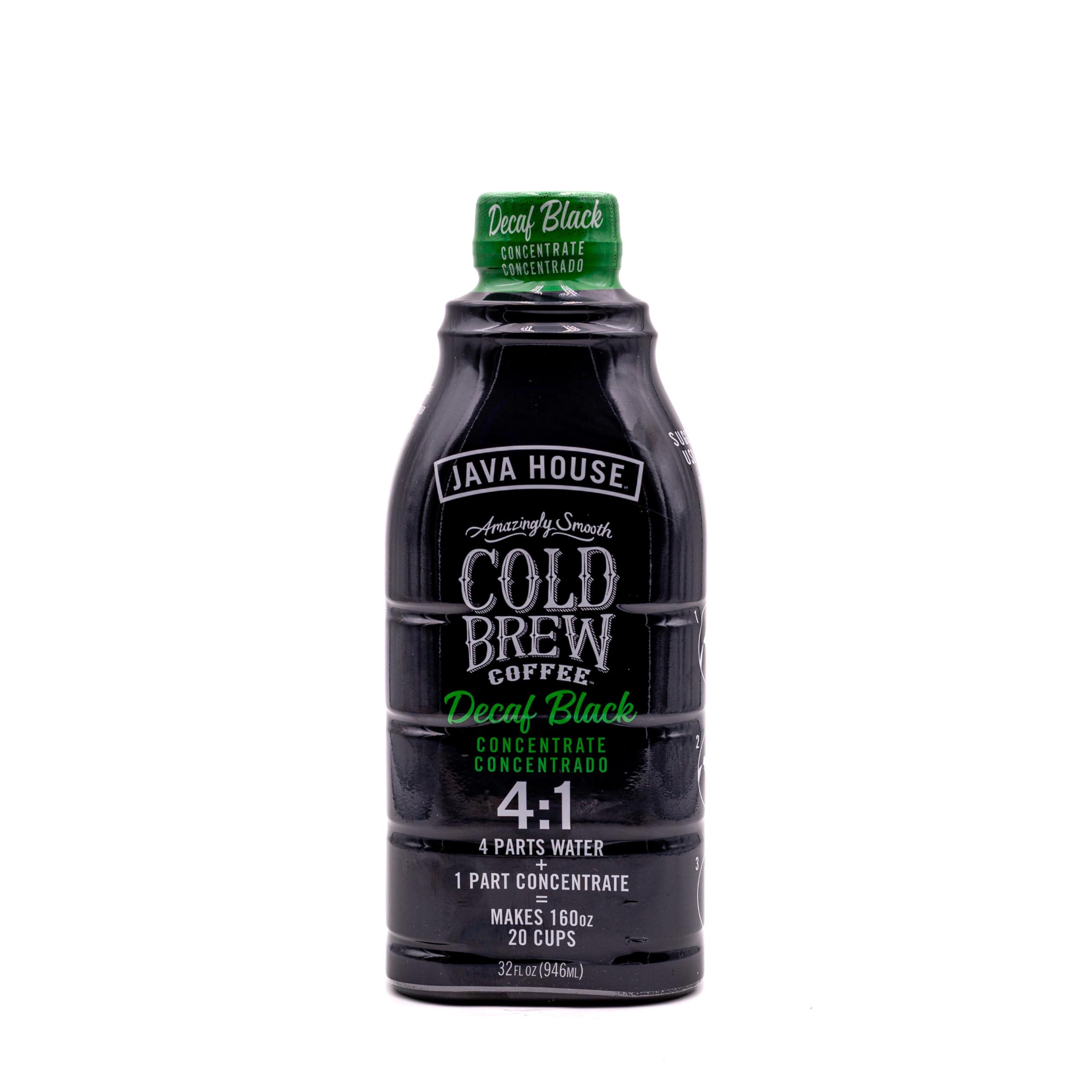 Java House JAVA HOUSE Cold Brew Coffee, Decaf Colombian 4:1 Liquid Concentrate, 32 Ounce Bottle