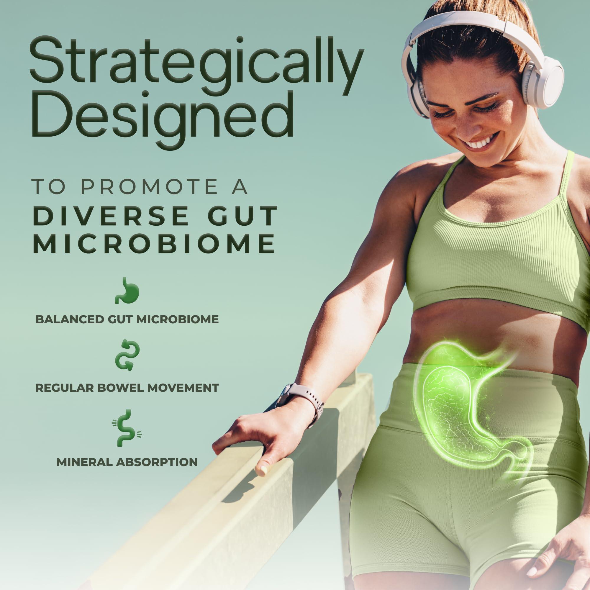 Natural Flow Supplements Prebiotic Fiber Supplement 5-in-1 Capsules - Natural Flow 5X Fiber XOS, GOS, FOS, Acacia and Agave Inulin, Daily Soluble Fiber Formula for Gut Support and Boost Good Bacteria Diversity, 120 Caps