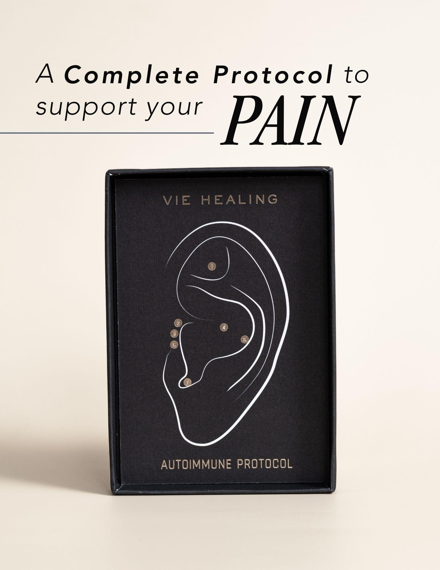 Vie Healing Vie Healing 24k Gold Acupressure Ear Seeds - Reflexology, Ear Seed Chart - Best Ear Seeding Kit - Acupressure Beads - 40+ Solutions & 24k Gold Ear Seeds Acupuncture Kit - Suitable for Adults