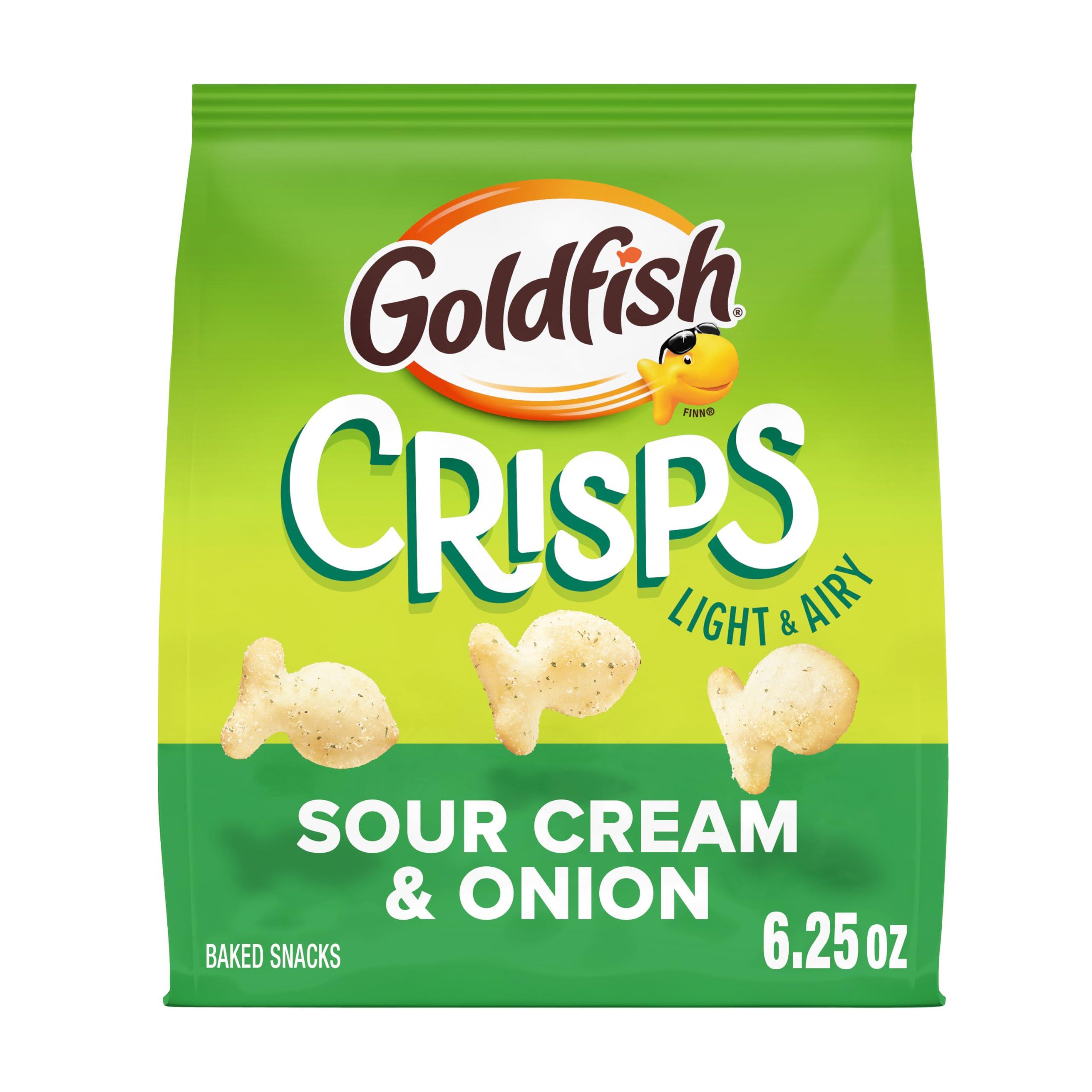 Pepperidge Farm Goldfish Crisps Sour Cream & Onion Baked Chip Cracker Snacks, 6.25 Oz Bag