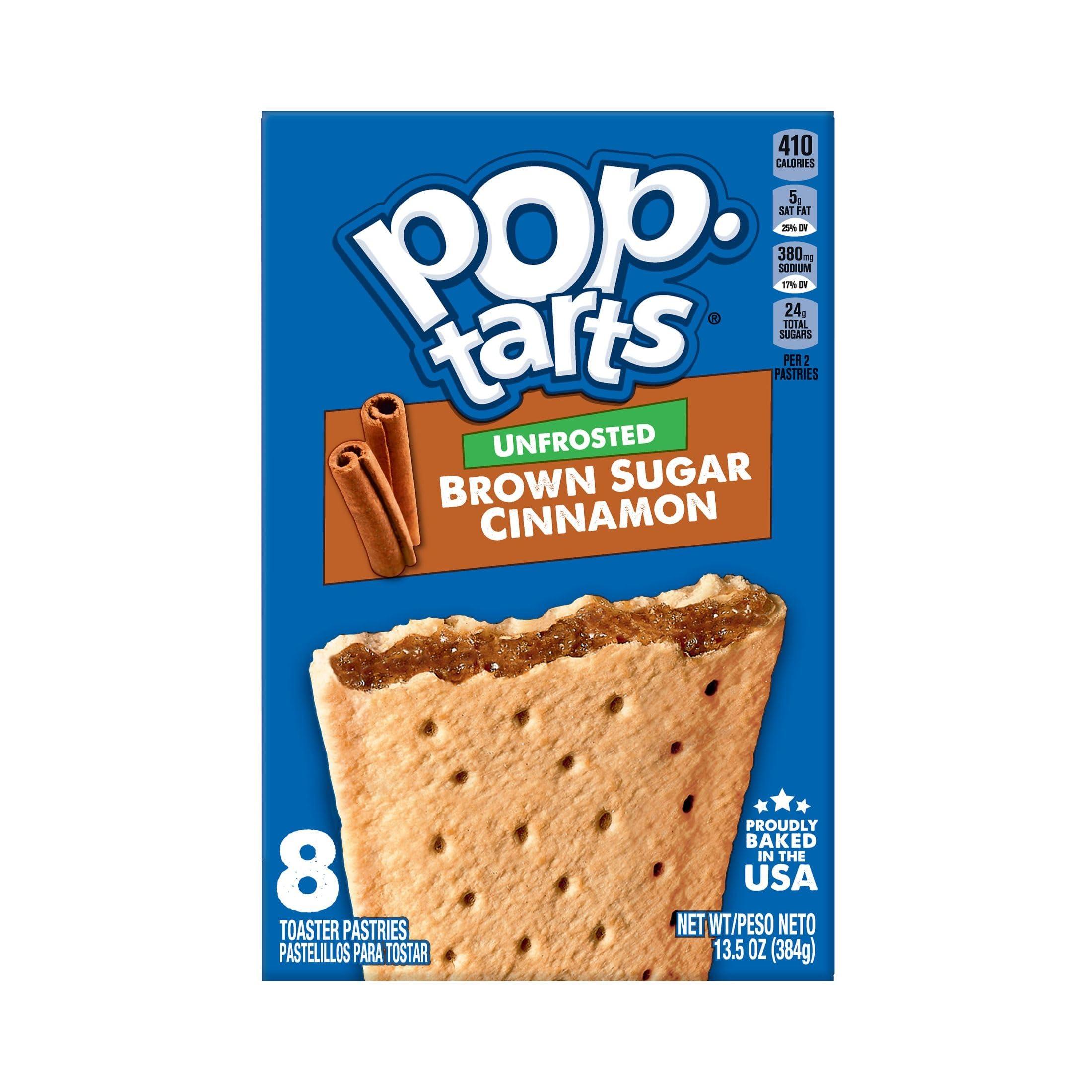 Pop-Tarts Pop-Tarts Toaster Pastries, Breakfast Foods, Kids Snacks, Unfrosted Brown Sugar Cinnamon (96 Pop-Tarts)
